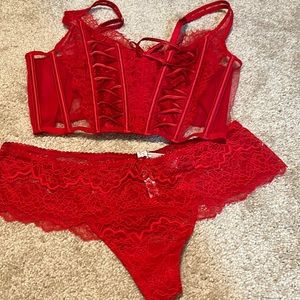 Brand new with tags Victoria’s Secret corset and panty set size medium
